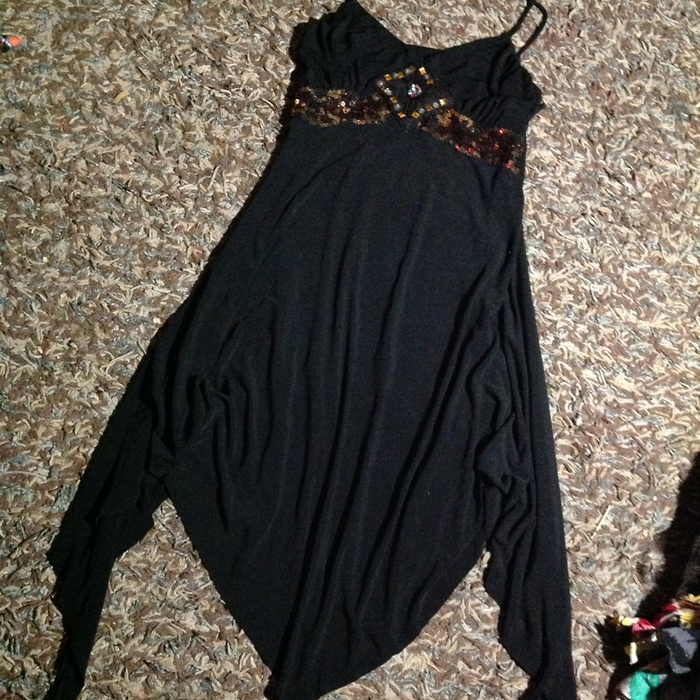 Black flowy smooth cool large dress